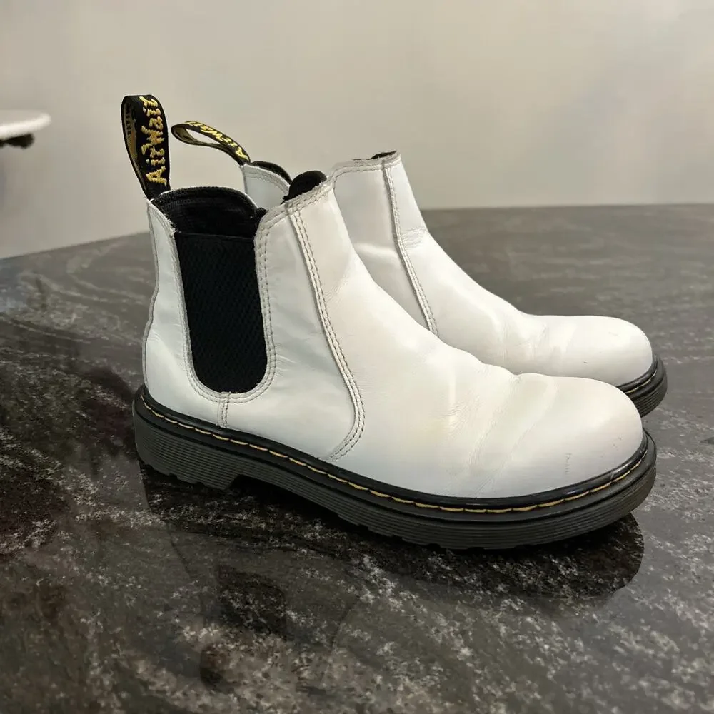 Dr. Doc Martens Chelsea Boots Kids Size 3 White 2976 Quad Platform
